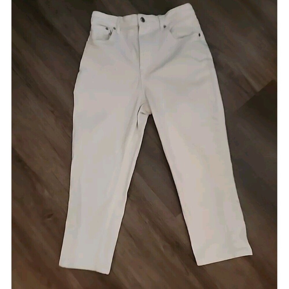 Everlane Womens White Jeans High Rise Straight Size 27. Cropped. Inseam 21"